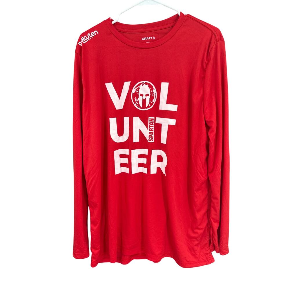 Craft Spartan 2024 Race Volunteer Unisex Red Running Long Sleeve Shirt XL